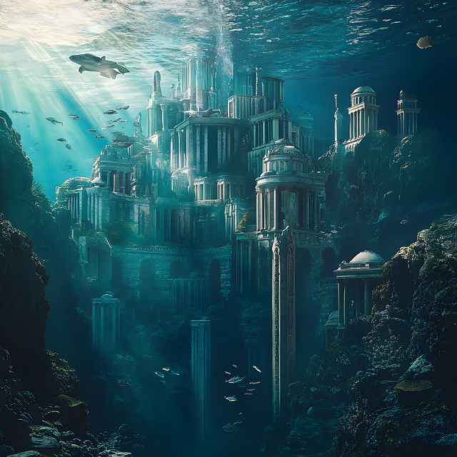 Free ai generated underwater city illustration