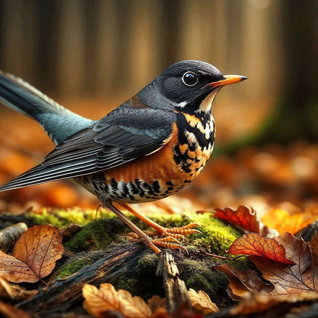 Free american thrush throttle fall illustration