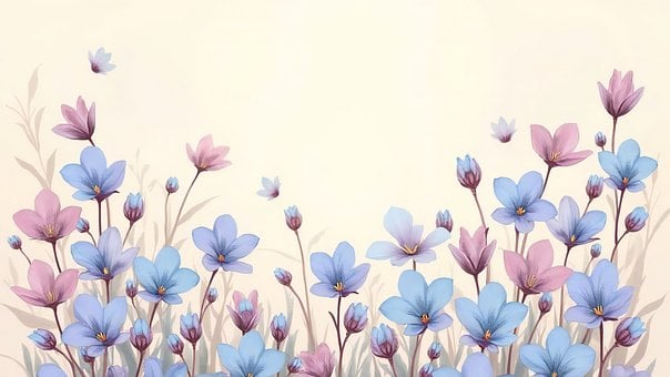Natura, Flori, Fundal, Floral, Stilizat