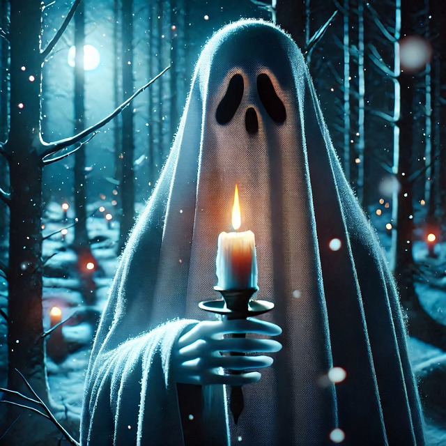 Free ghost scary candle illustration