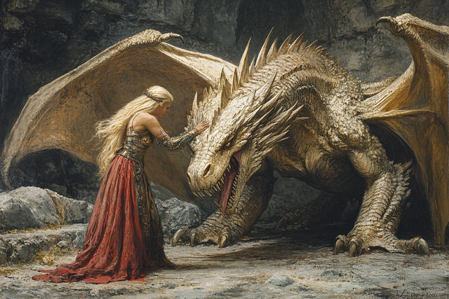Free ai generated dragon woman illustration
