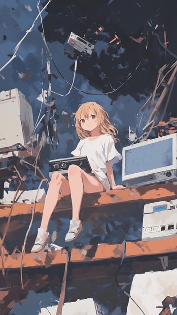 Ai Genereret, Pige, Retro, Computer