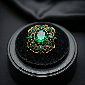Broche, Joyas, Joya, Granate, Ornamento