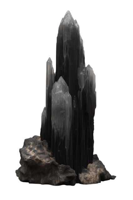 Free black crystal monolithic formation towering illustration