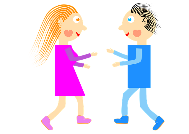 Free girl boy couple illustration