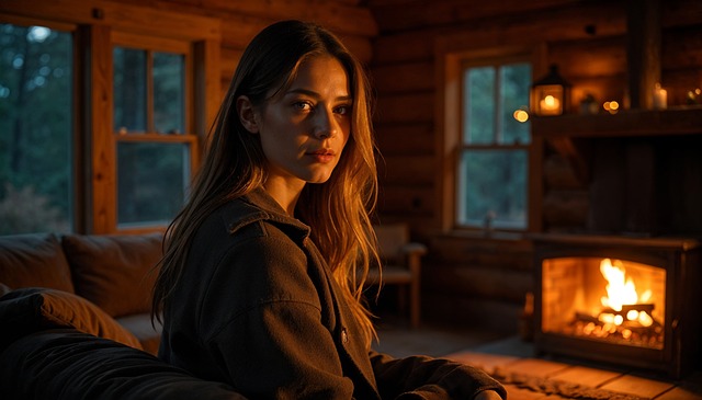 Mujer, Cabina, Caída De Chimenea