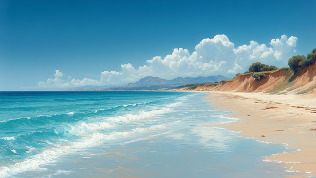 Rolig Strand, Turkis Vand, Sandstrand