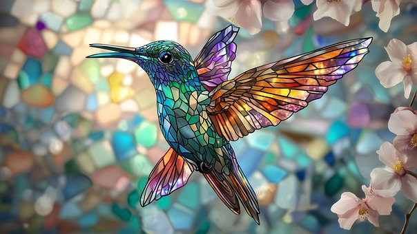 Glas-In-Lood Kunst, Kolibrie