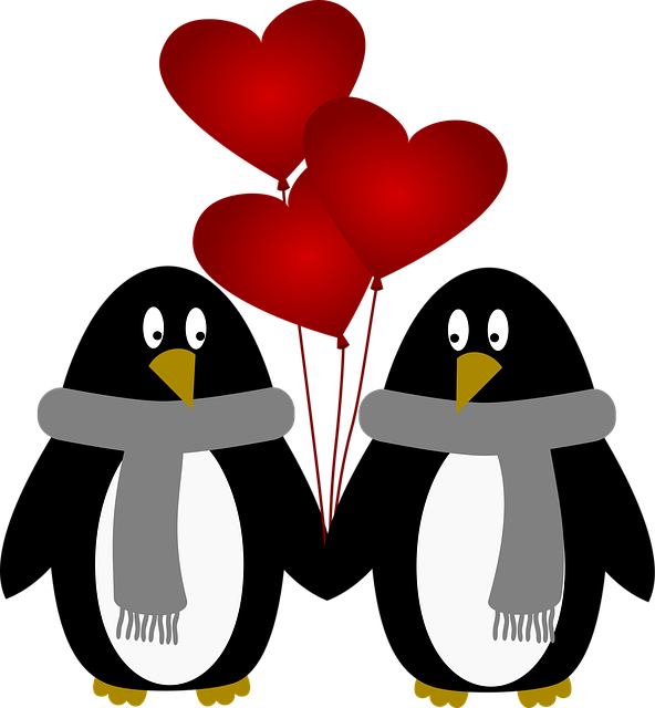 Free penguins balloons nature illustration