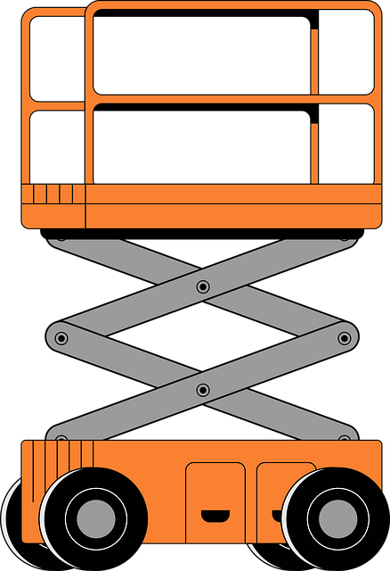 Free aerial work platform lift high altitude work illustration