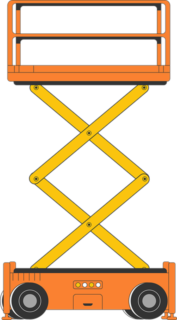 Free aerial work platform lift high altitude work illustration