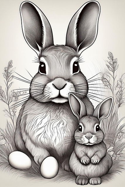 Free easter bunnies rabbits illustration