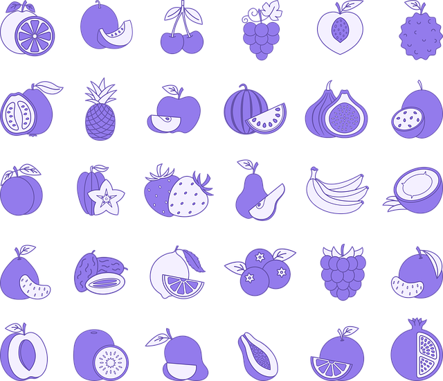 Free fruits icons dessert vector