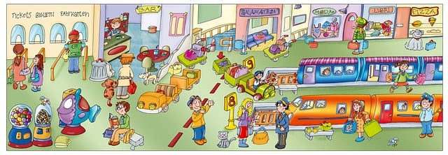Free train station underground illustration