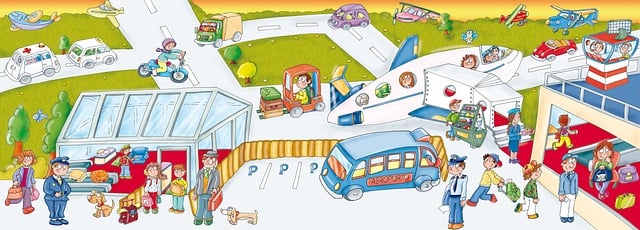 Free trip plane travel illustration