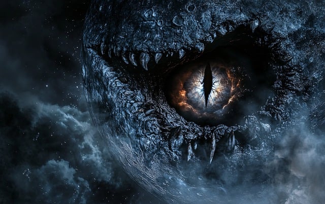 Free moon monster eye illustration