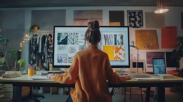 Free ai generated woman desk illustration