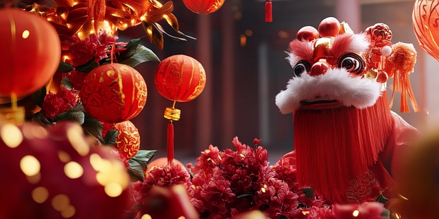 Free Lunar New Year Lion Dance illustration and picture