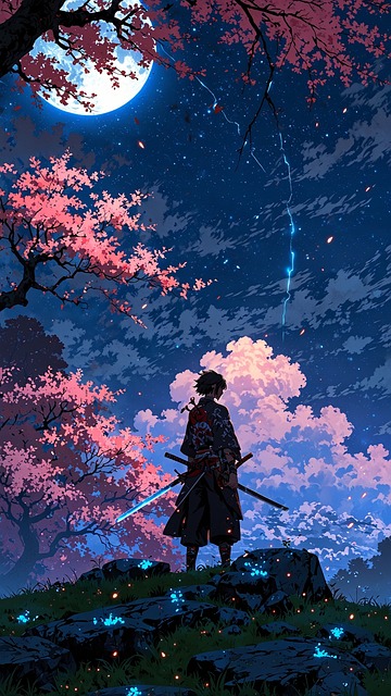 Free fighter man anime illustration