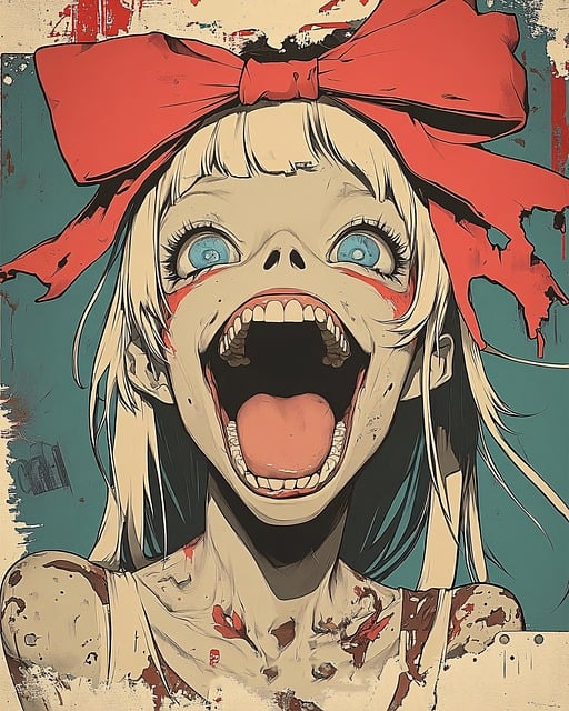 Free ai generated girl horror illustration