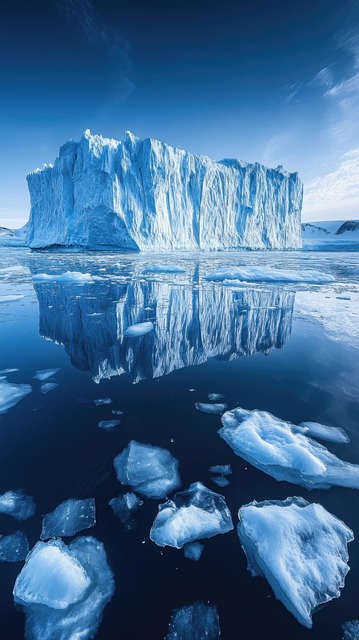 Free ai generated glacier ice berg illustration