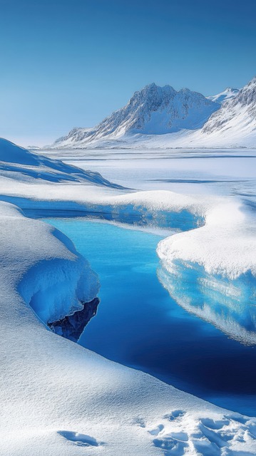 Free ai generated winter river illustration