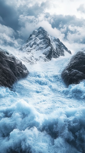 Free ai generated winter mountains illustration