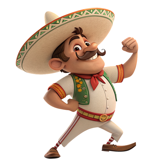 Free latino sombrero man illustration