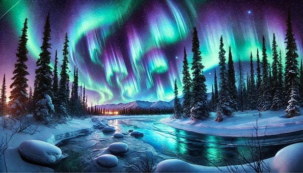 Free Ai Generated Aurora Borealis illustration and picture