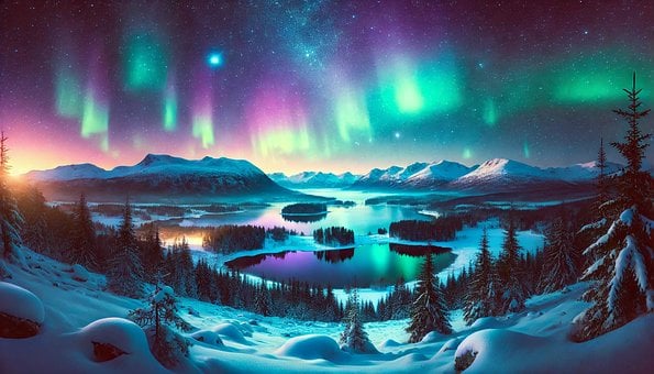 Free Ai Generated Aurora Borealis illustration and picture