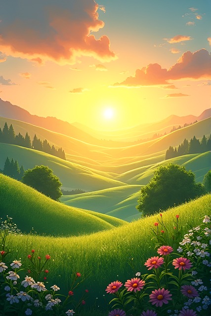 Sonnenschein, Morgen, Zeichnung, Natur