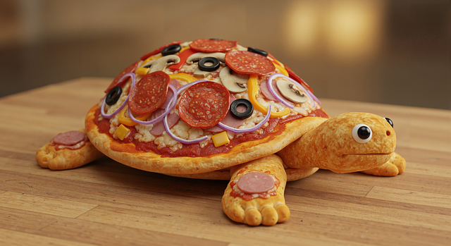 Free turtle pizza restaurant illustration