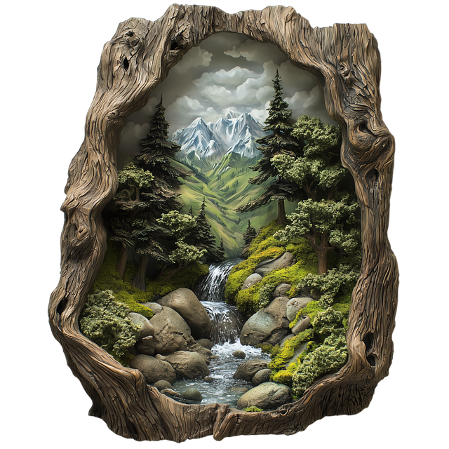 Download Forest Scene, Waterfall, Rustic Frame. Royalty-Free Stock ...