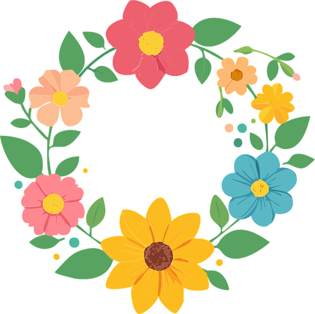 Free ai generated flowers frame vector