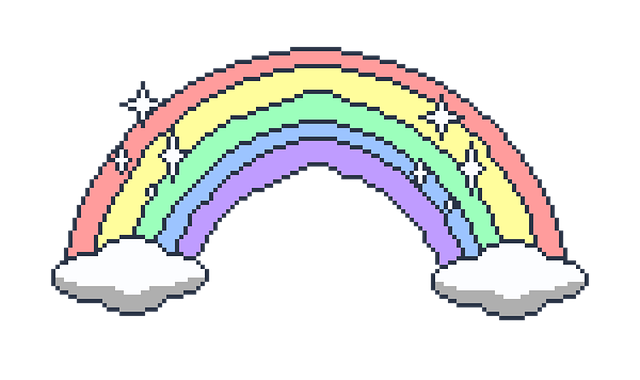 Free rainbow icon pixelart illustration