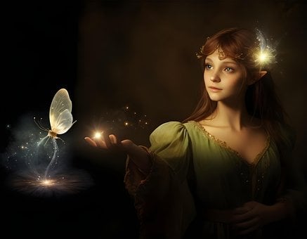 Magie, Fee, Lichter, Schmetterling