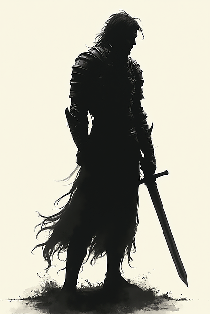 Free Warrior Silhouette ai generated image and illustration