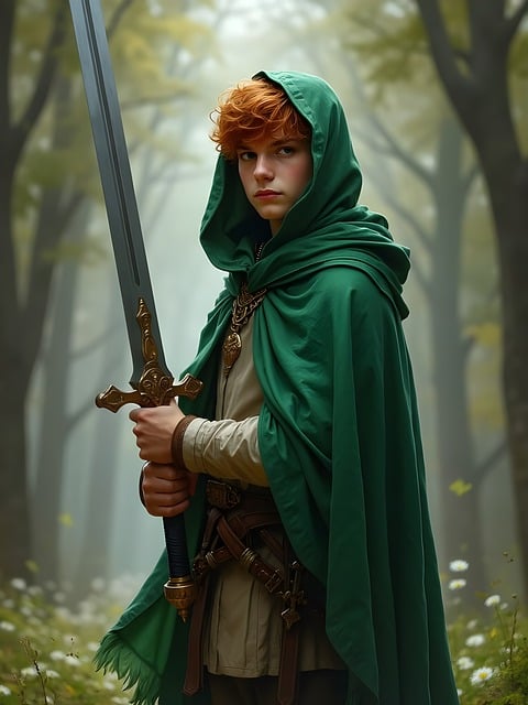Free sword squire medieval illustration