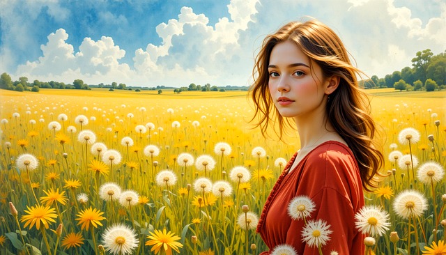 Free ai generated girls nature illustration
