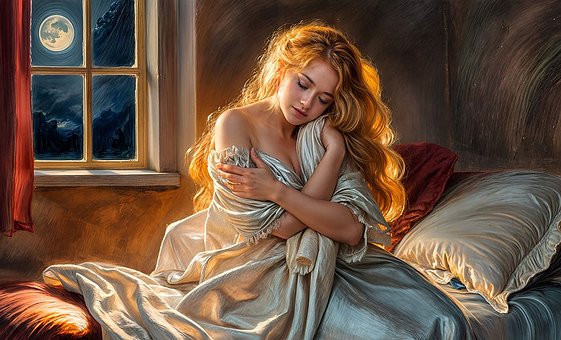 Free Daydreamer Woman ai generated image and illustration