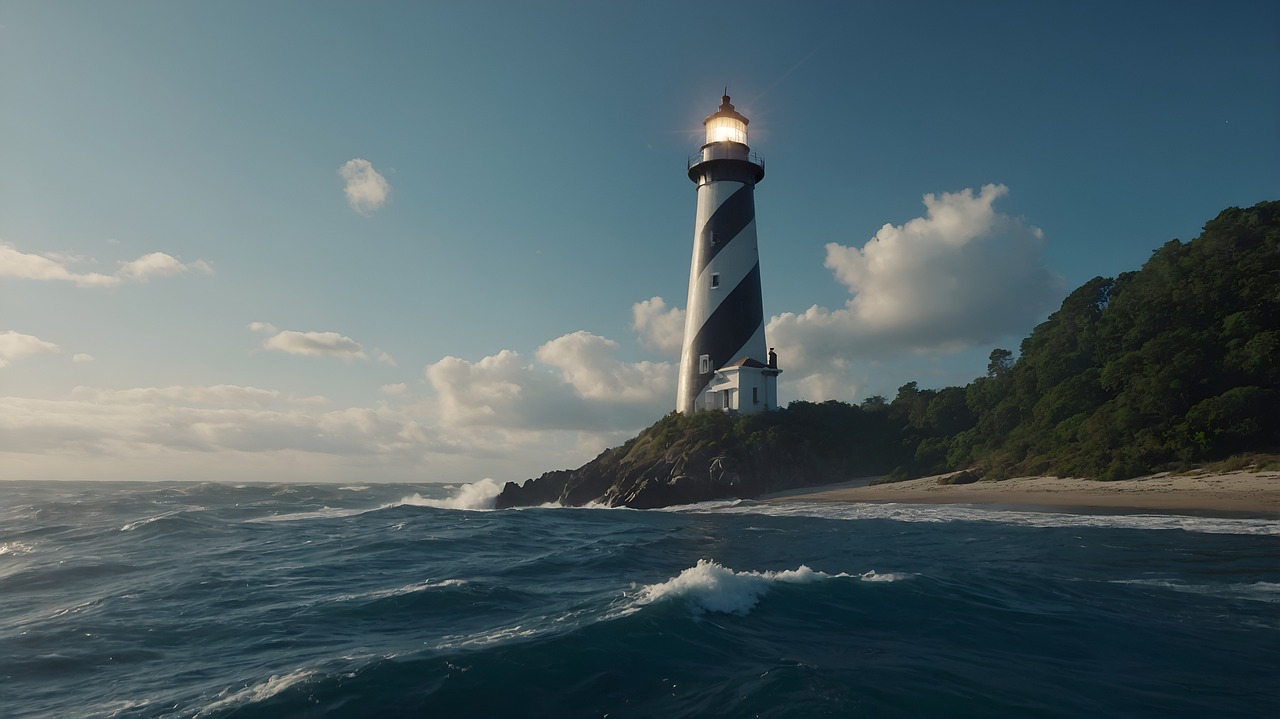 Download Wallpaper, 4K, Lighthouse. Royalty-Free Stock Illustration ...