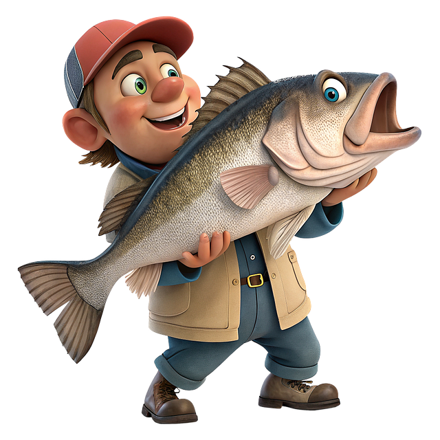 Free fisherman catch nature illustration