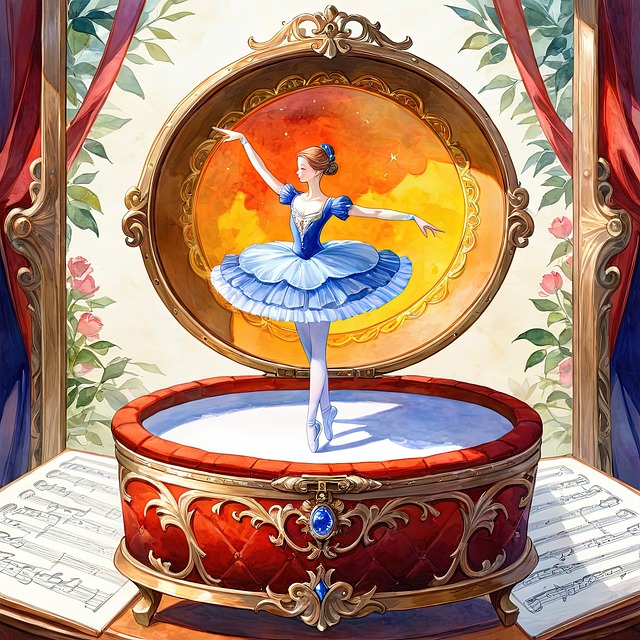 Free ai generated music-box ballerina illustration