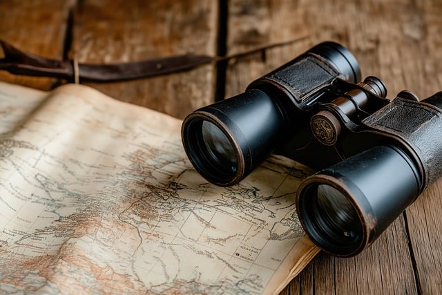 Free ai generated binoculars map illustration