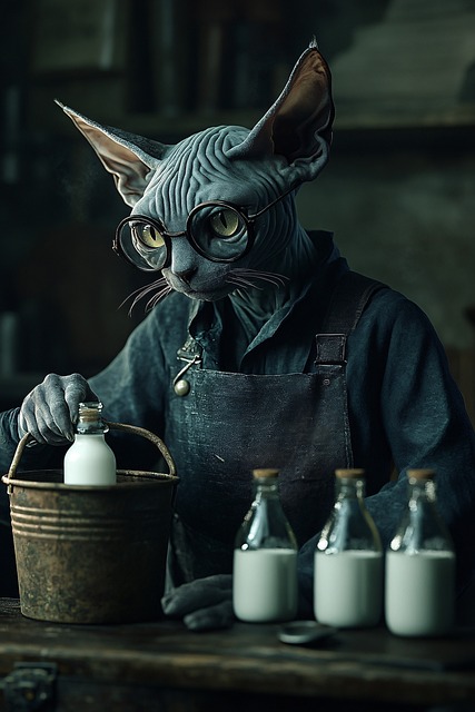 Free cat pet milk illustration