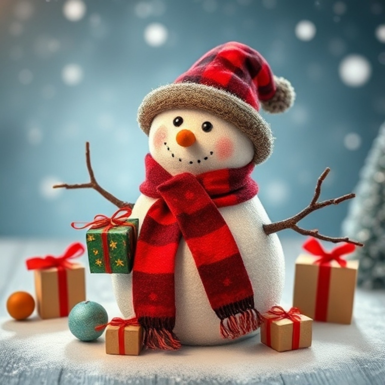 Plüsch-Schneemann Mit Teleskopierbarem Stand – Niedliche Weihnachtsdeko Für Regal, Tisch Oder Kaminsims