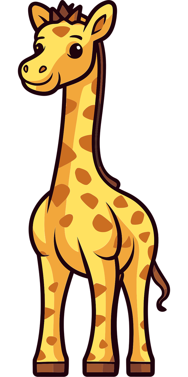 Cartoon Giraffe Bitmap Download Giraffe, Animal, Wildlife. Royalty-Free Vector Graphic - Pixabay
