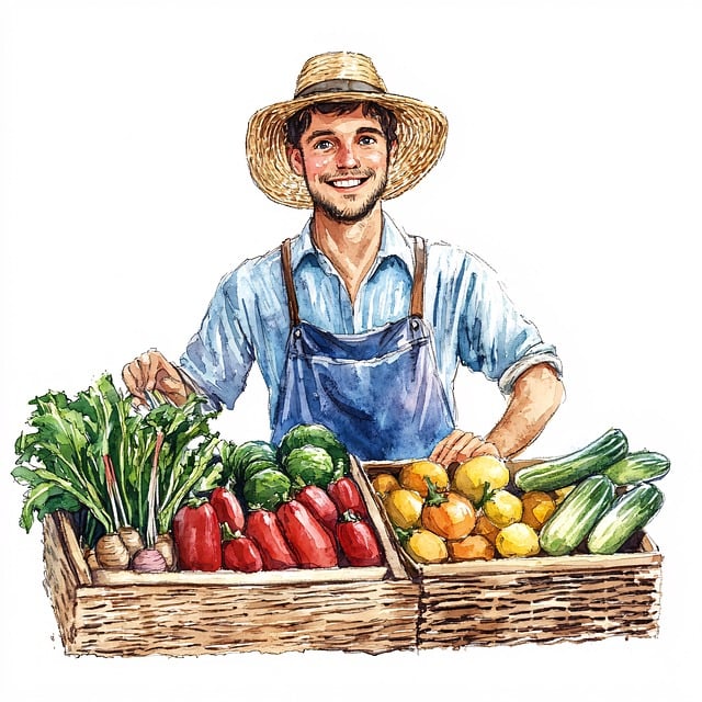 Free farmer market vegetables illustration