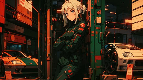 Free Cyberpunk Woman illustration and picture