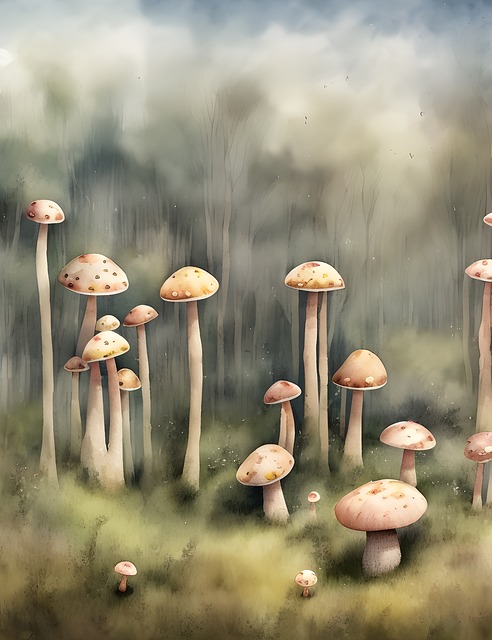 Free Ai Generated Mushrooms illustration and picture